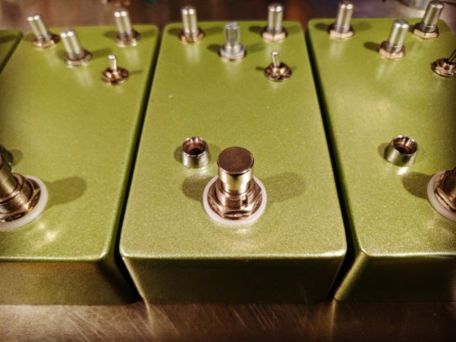Enclosures for prototyping Lenore, a Fuzz/Overdrive.